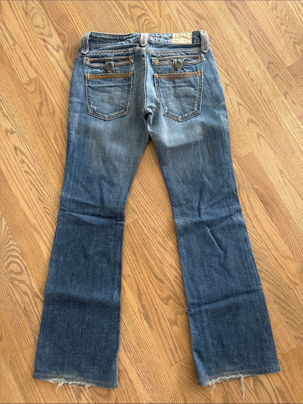 Taverniti So Jeans Distressed Medium Blue Flared Denim